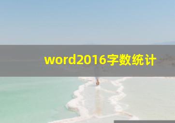 word2016字数统计