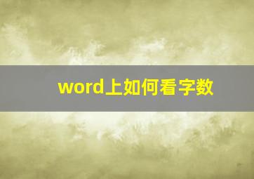 word上如何看字数