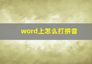 word上怎么打拼音