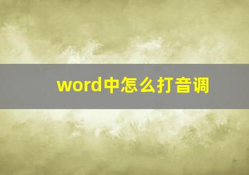 word中怎么打音调