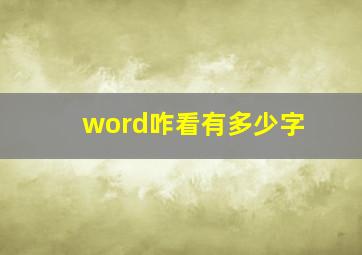 word咋看有多少字