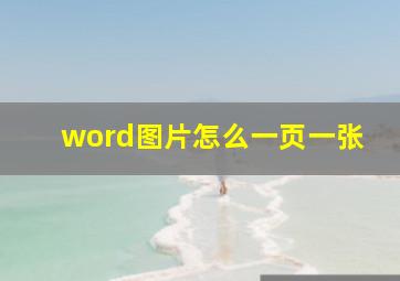 word图片怎么一页一张