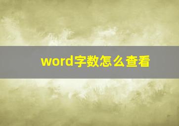 word字数怎么查看