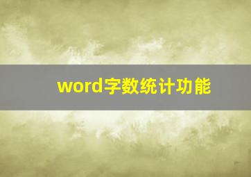 word字数统计功能