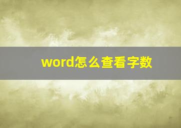 word怎么查看字数