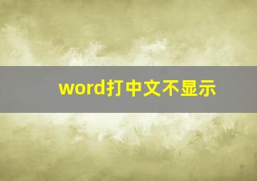 word打中文不显示