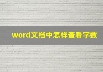 word文档中怎样查看字数