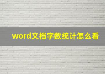 word文档字数统计怎么看