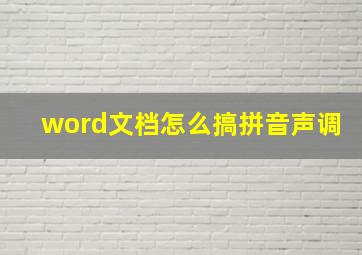 word文档怎么搞拼音声调