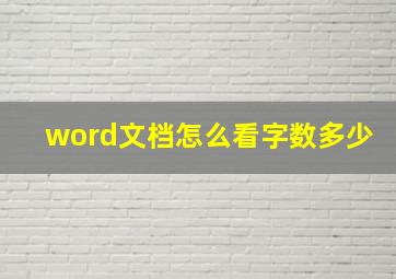 word文档怎么看字数多少