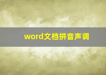 word文档拼音声调