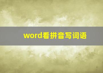 word看拼音写词语