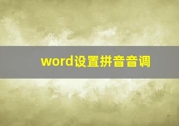 word设置拼音音调