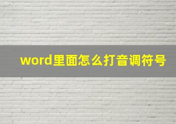 word里面怎么打音调符号