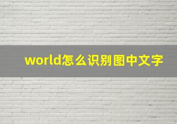 world怎么识别图中文字