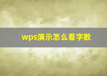 wps演示怎么看字数