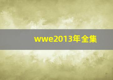 wwe2013年全集