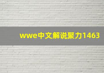 wwe中文解说聚力1463