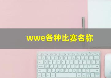 wwe各种比赛名称