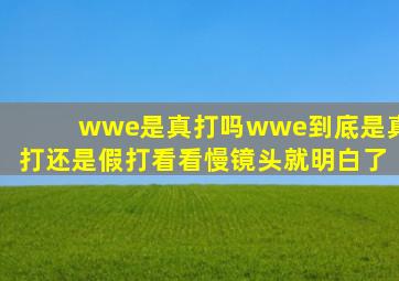 wwe是真打吗wwe到底是真打还是假打看看慢镜头就明白了