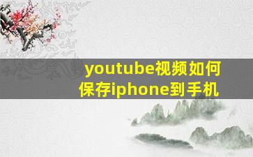 youtube视频如何保存iphone到手机