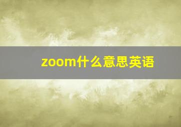 zoom什么意思英语