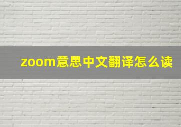 zoom意思中文翻译怎么读