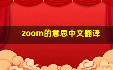 zoom的意思中文翻译