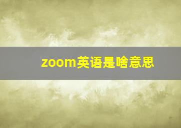 zoom英语是啥意思