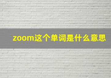 zoom这个单词是什么意思