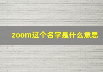 zoom这个名字是什么意思