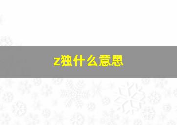 z独什么意思