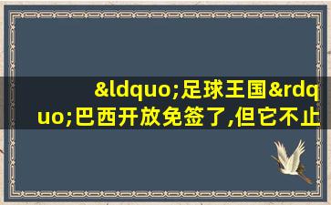 “足球王国”巴西开放免签了,但它不止有足球可说