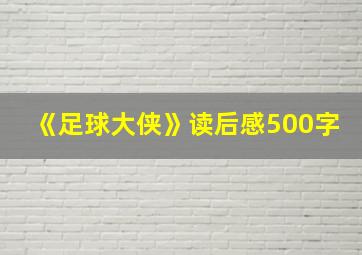 《足球大侠》读后感500字