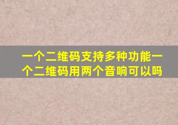 一个二维码支持多种功能一个二维码用两个音响可以吗