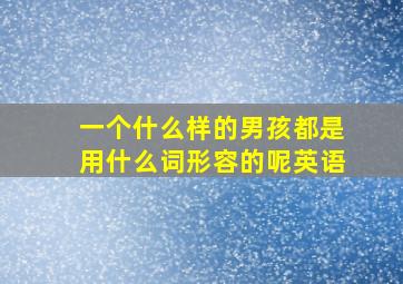 一个什么样的男孩都是用什么词形容的呢英语