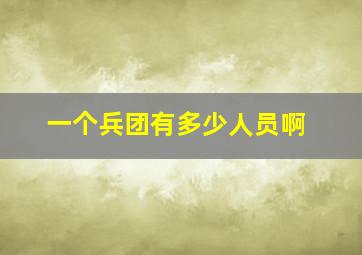 一个兵团有多少人员啊