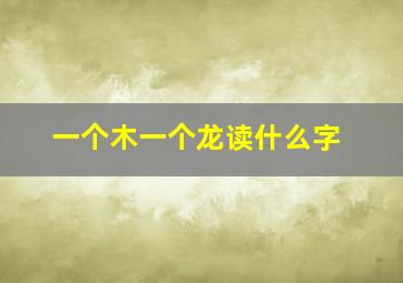 一个木一个龙读什么字