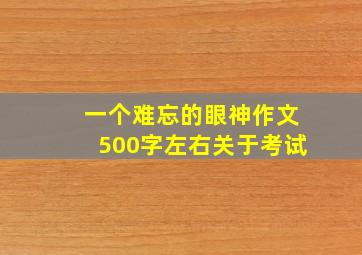 一个难忘的眼神作文500字左右关于考试