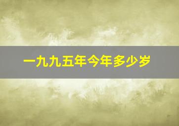 一九九五年今年多少岁