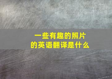 一些有趣的照片的英语翻译是什么