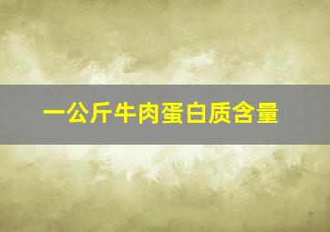 一公斤牛肉蛋白质含量