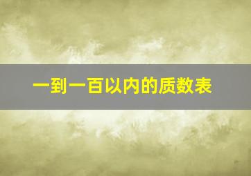 一到一百以内的质数表