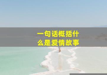 一句话概括什么是爱情故事