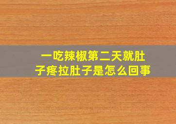 一吃辣椒第二天就肚子疼拉肚子是怎么回事