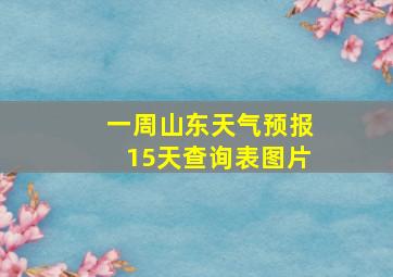 一周山东天气预报15天查询表图片