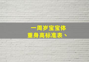 一周岁宝宝体重身高标准表丶