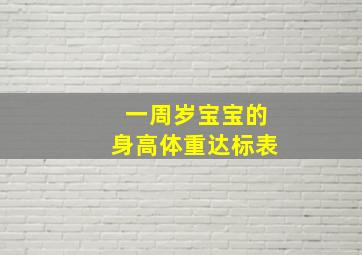 一周岁宝宝的身高体重达标表