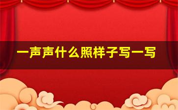 一声声什么照样子写一写