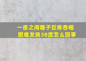 一夜之间嗓子巨疼吞咽困难发烧38度怎么回事